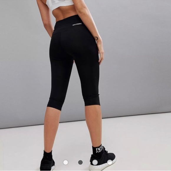 Ivy Park High Rise Capri Leggings Black - Picture 2 of 5
